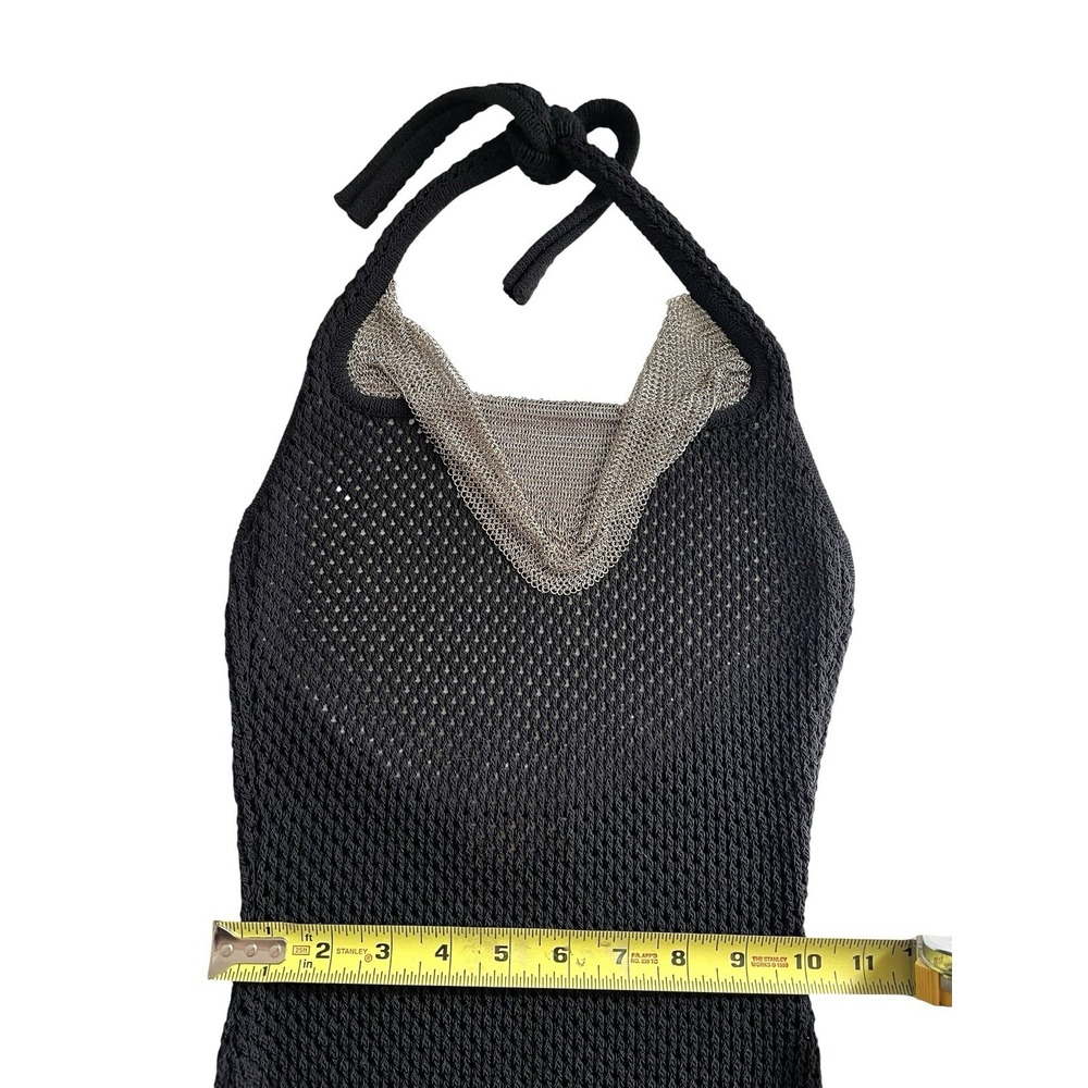 Aya Muse Deodar Knitted Sheer Dress Chain Link Swim Cover Up Resortcore FLAWED S - Picture 12 of 16